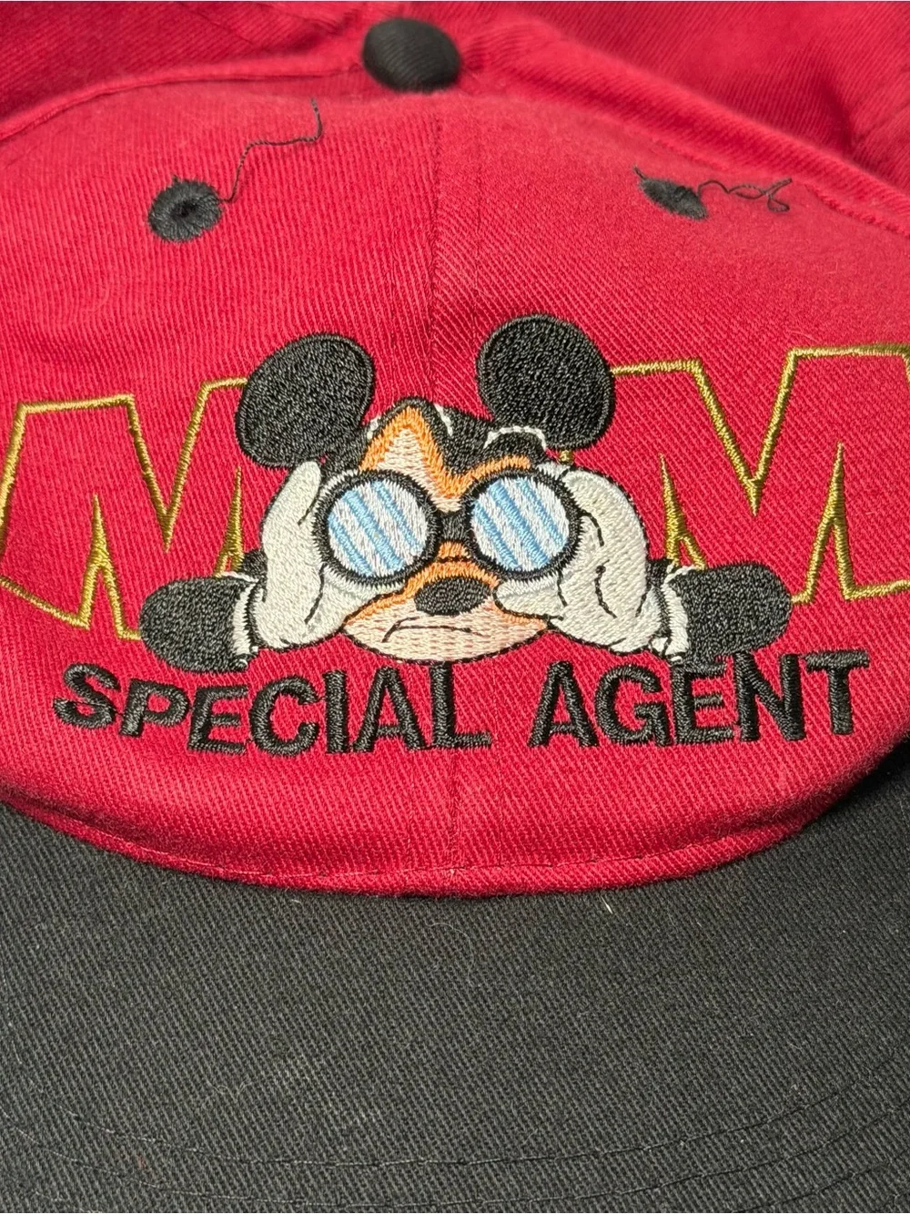 Vintage 90s Disney Mickey Mouse Special Agent Flat Bill Adjustable Hat